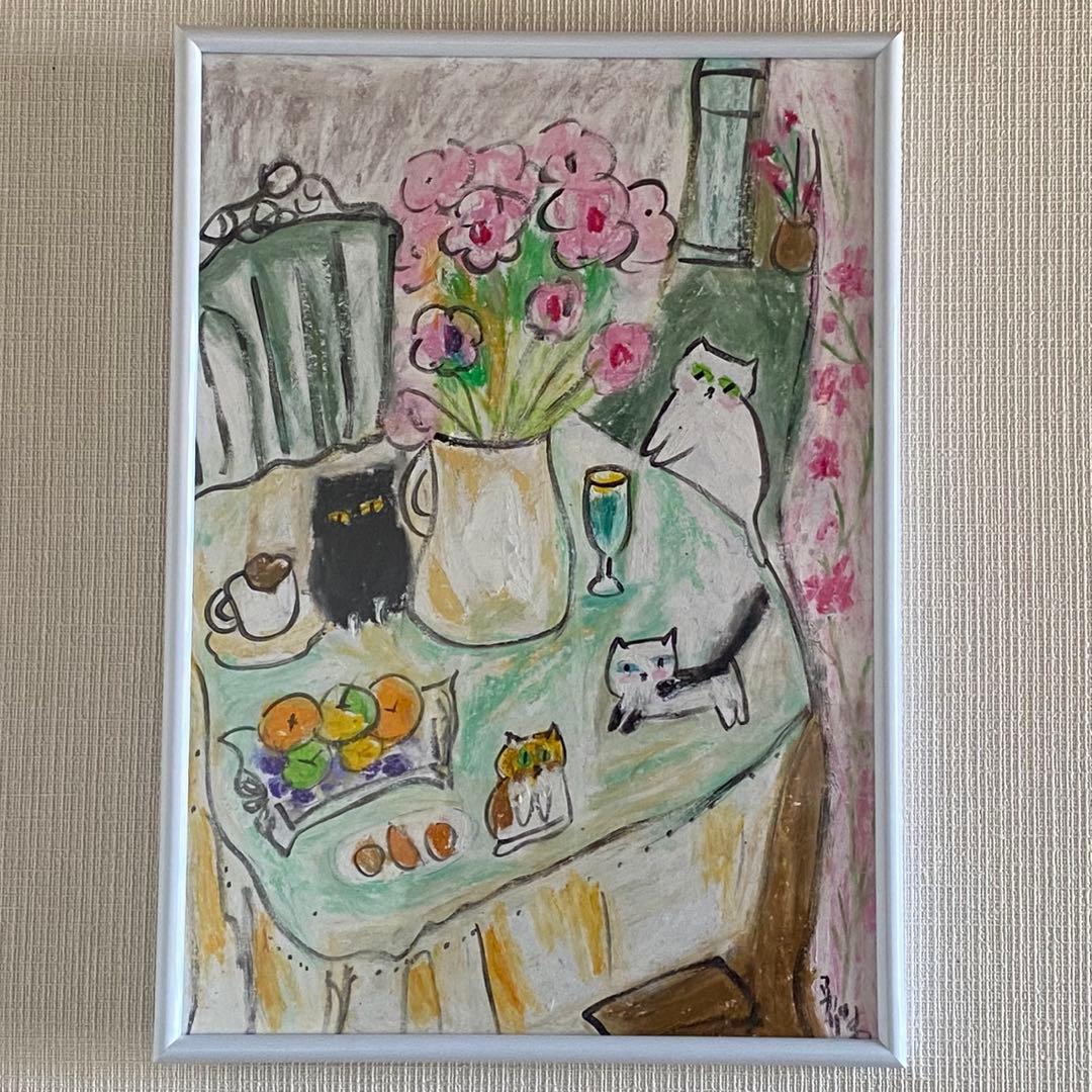 絵画 。手描き【部屋に漂う桜の香り】