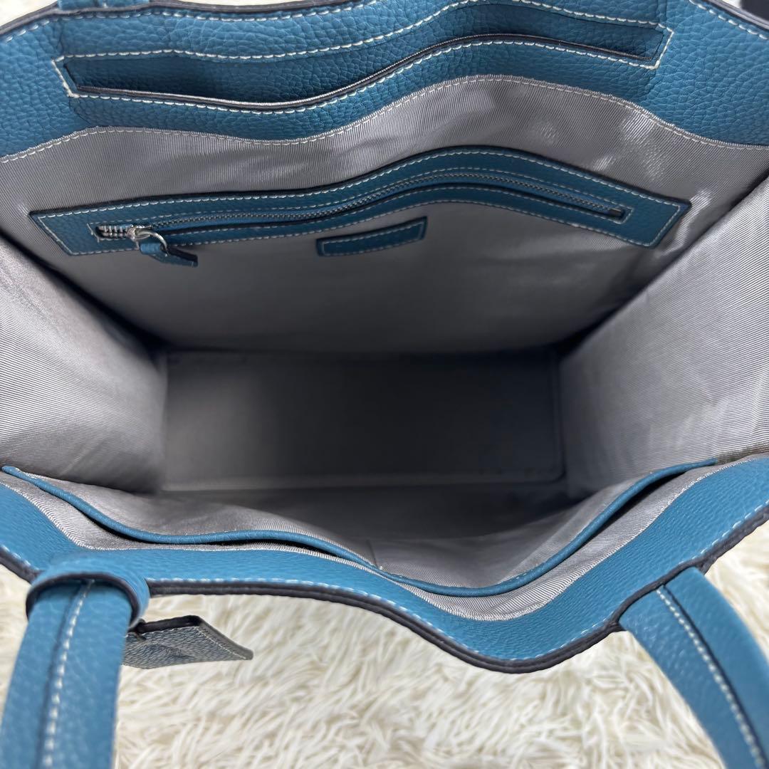 AMEX別注】BARNEYS NEWYORK トートバッグ レザー ブルー