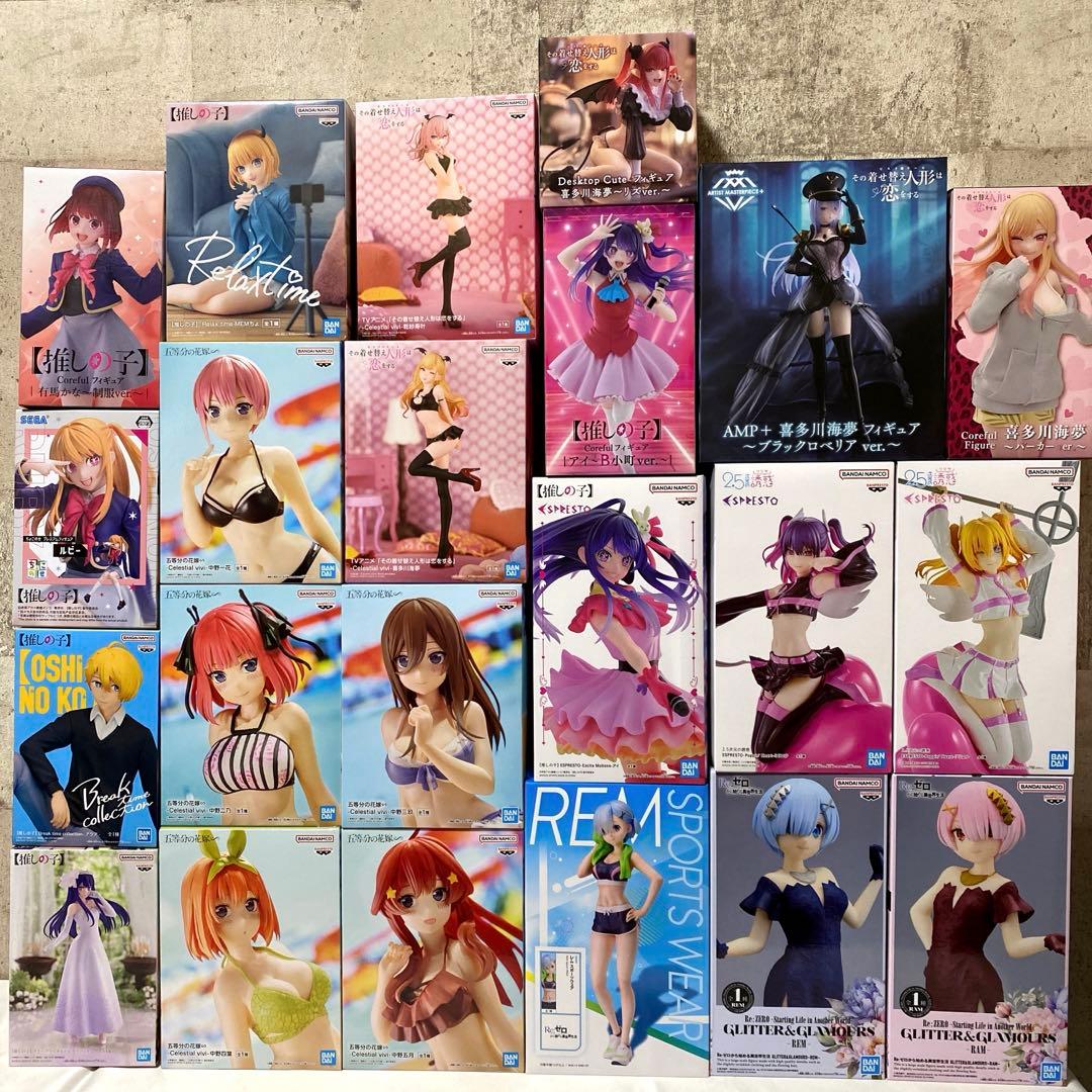 美少女系 プライズフィギュア まとめ売り22個セット 着せ恋 リゼロ 推しの子等