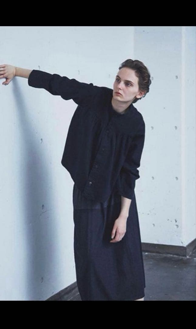 値下げ【美品】plantation シャーリングデニム　ブラウス