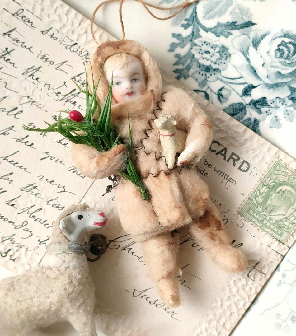 希少　ドイツ　ビスクドール　人形　コットンドール　アンティーク