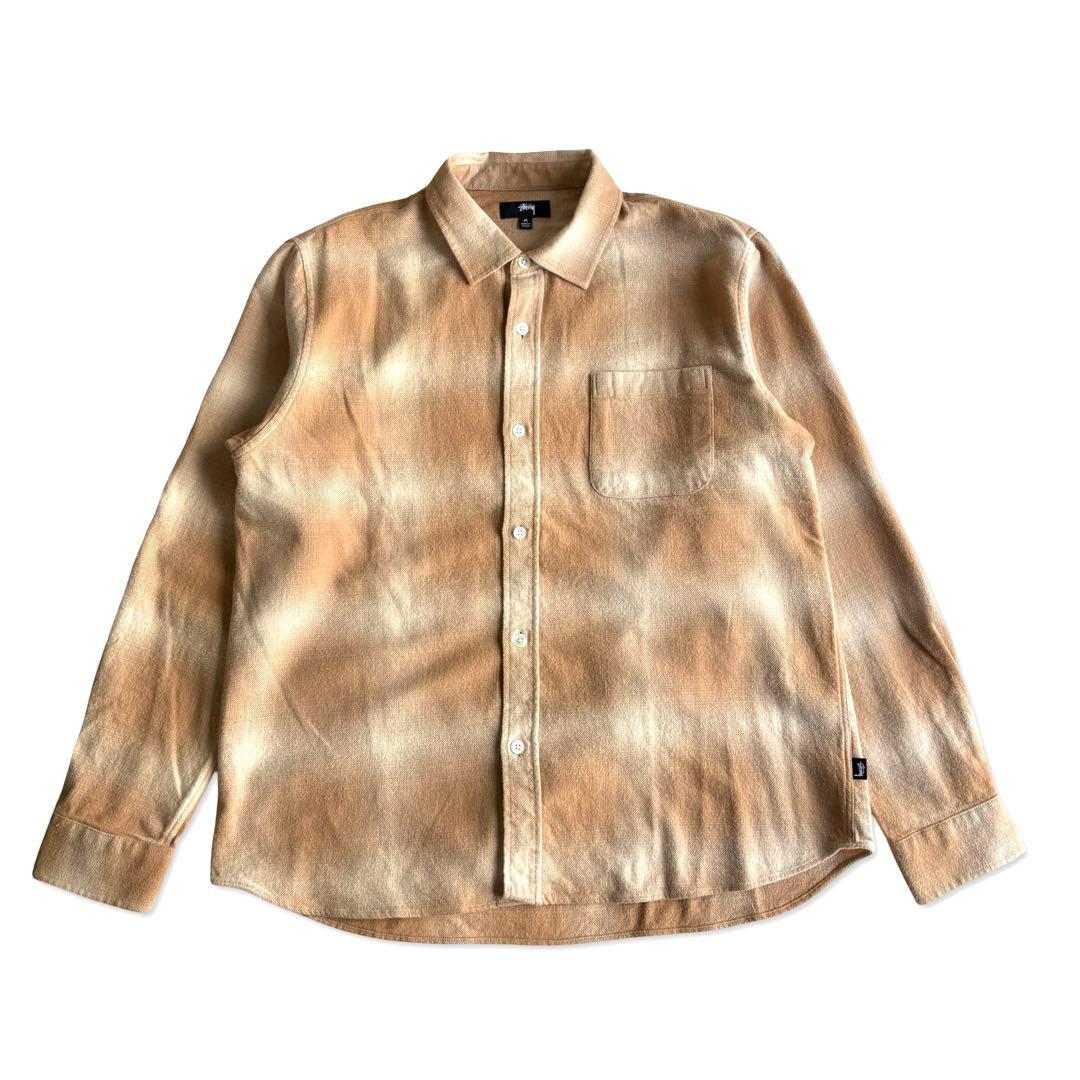 タ*マ様 Stussy ステューシー ベージュ 茶 チェック柄 オンブレ 長袖シ