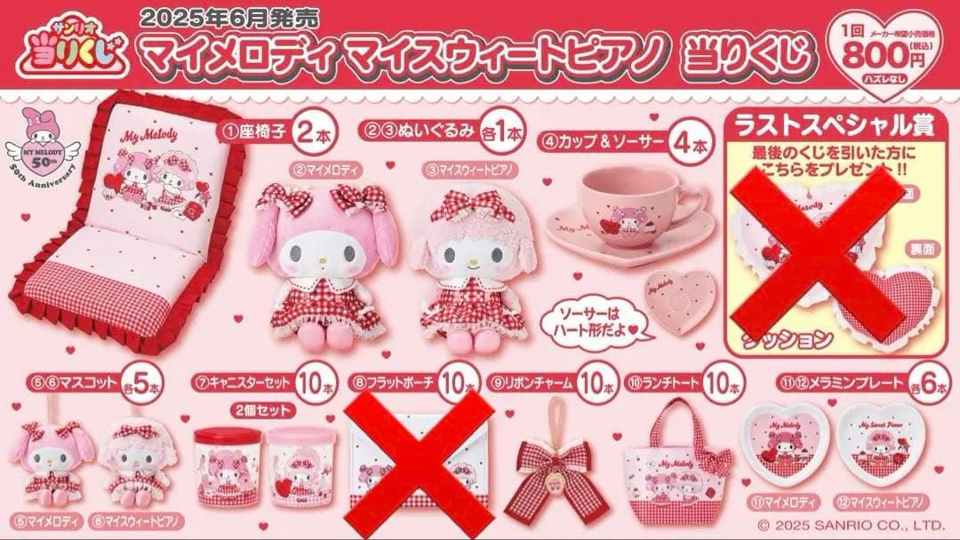 マイメロディ マイスウィートピアノ　当りくじ　12点セット セミコンプ