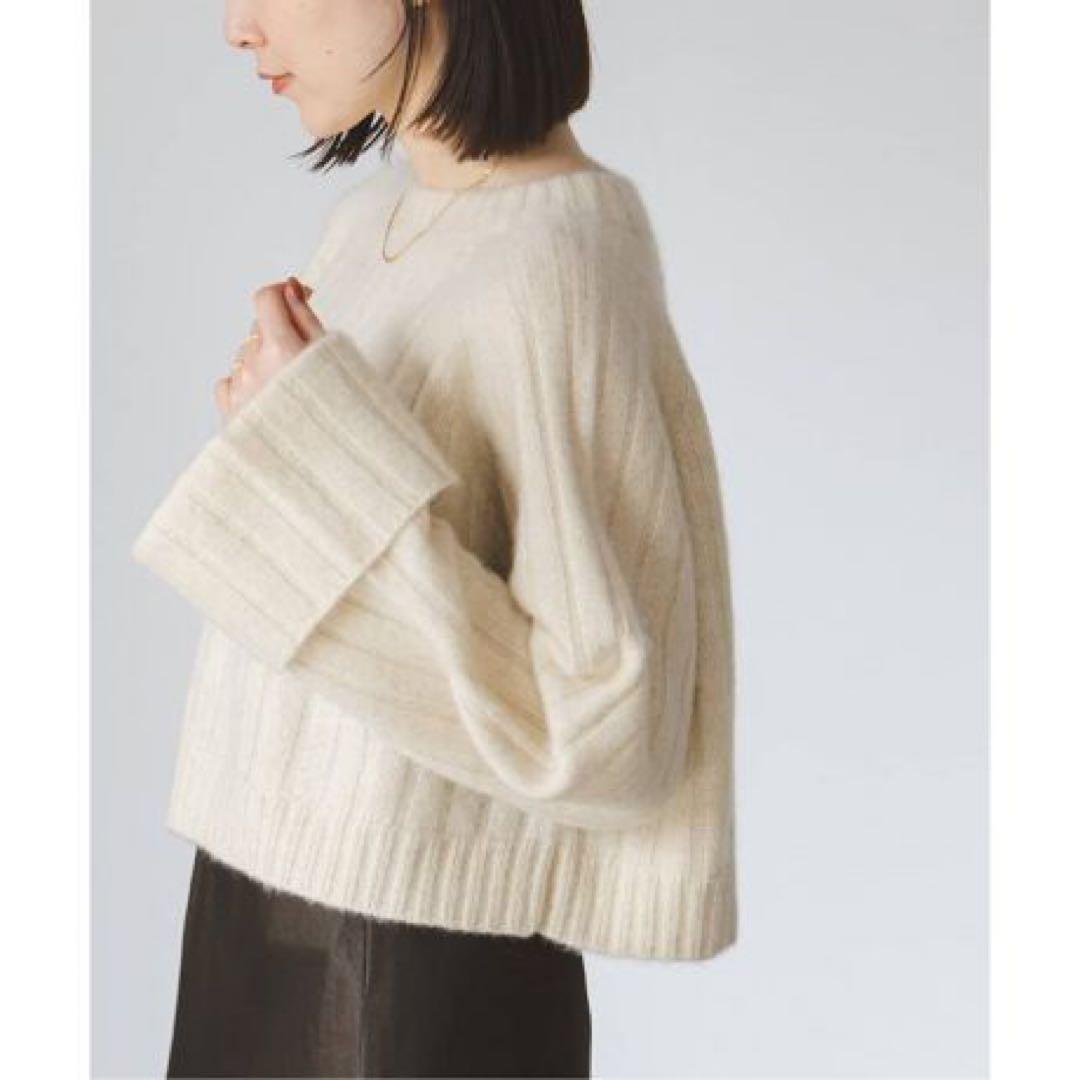 ☆ほぼ未使用☆24年モデル　ノーブル　YAK/ヤク ワイドリブニットプルオーバー