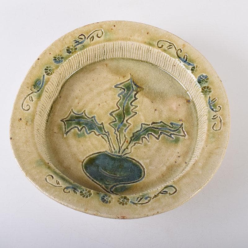 北大路魯山人作 瀬戸焼 黄瀬戸 かぶら絵 鉢 共箱 M R8015Cの通販はau