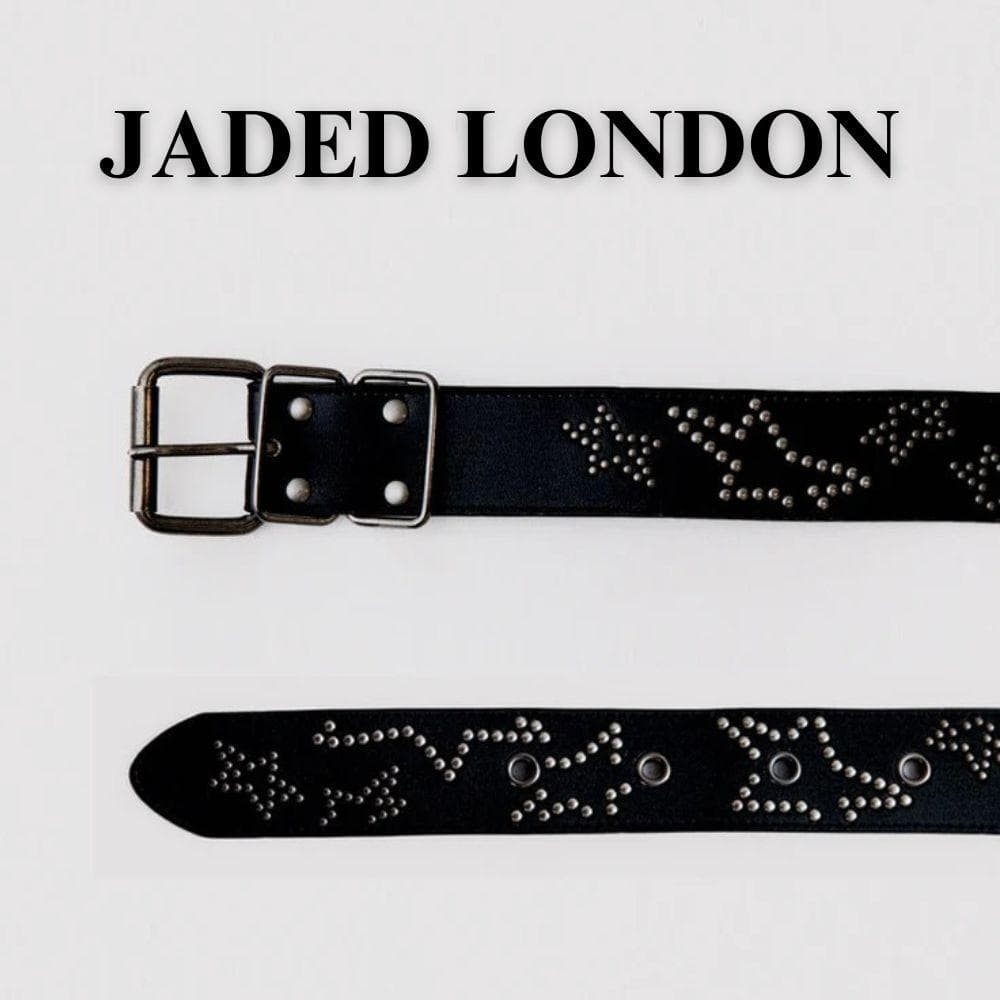 新品★JADED LONDON Black Polaris スタースタッズベルト