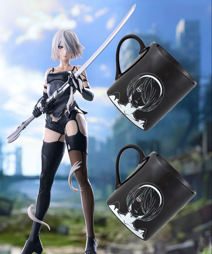 NieR 一番くじ　A賞A2 E賞温感マグカップ　下位賞おまけ付き