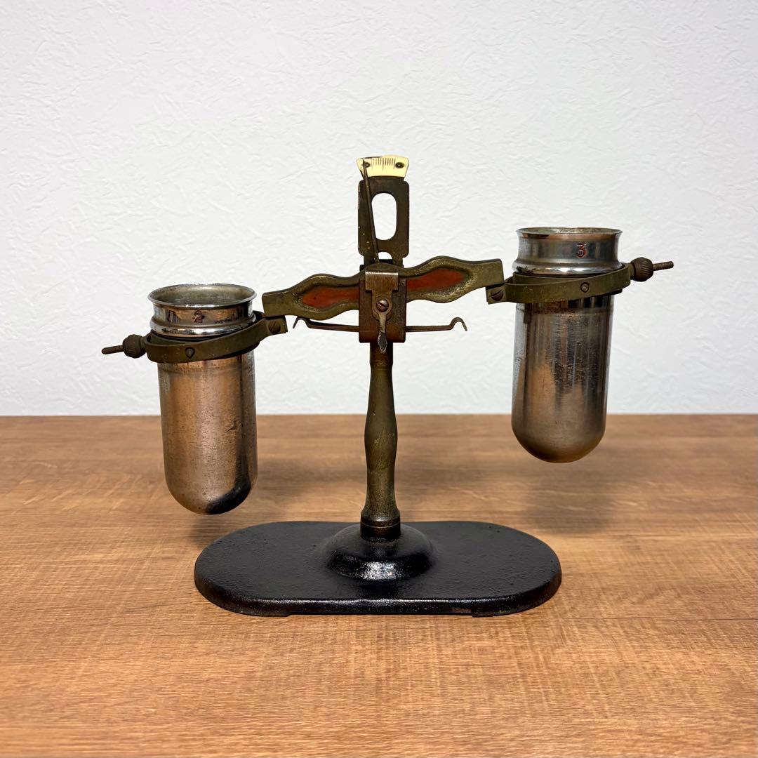 アンティーク 天秤 はかり 金属製 試験管 インダストリアル ジャンク