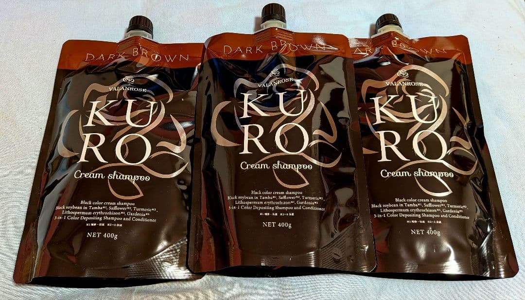 【みーちゃん】KURO ダークブラウン クリームシャンプー（ 3個セット）