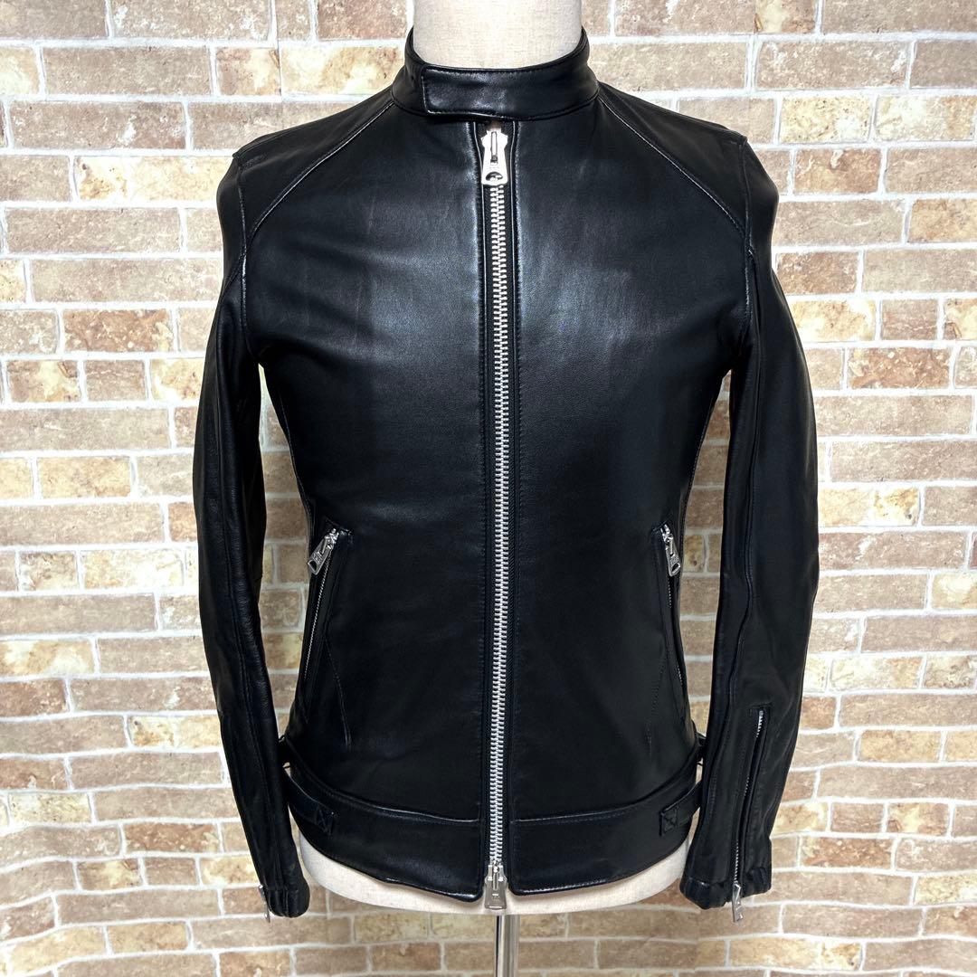 極美品　ジャックローズ　シングルライダースジャケット　ラムレザー　S JACKROSE（ジャックローズ） 革ジャン ライダース WEB限定 JE LAMB