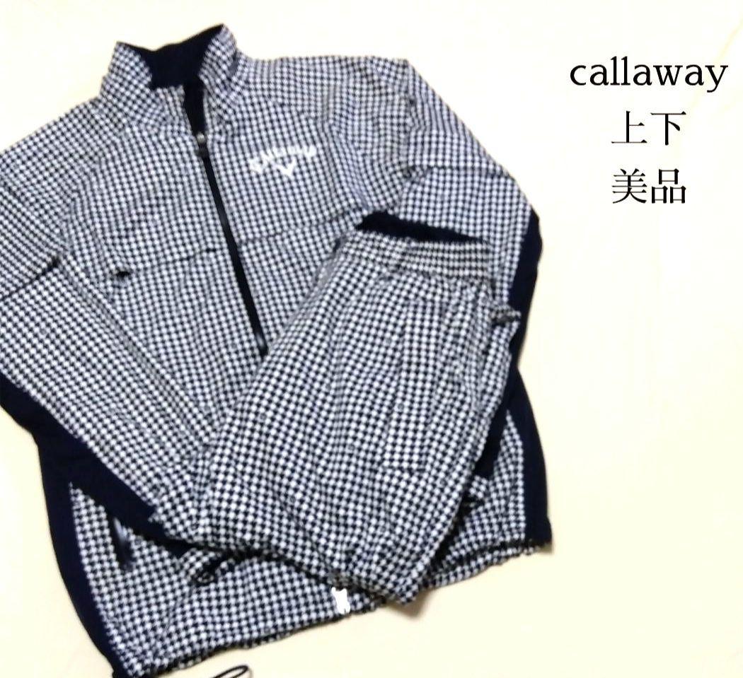 キャロウェイ レインウェア 千鳥柄 ゴルフウェア セットアップ M GOLF