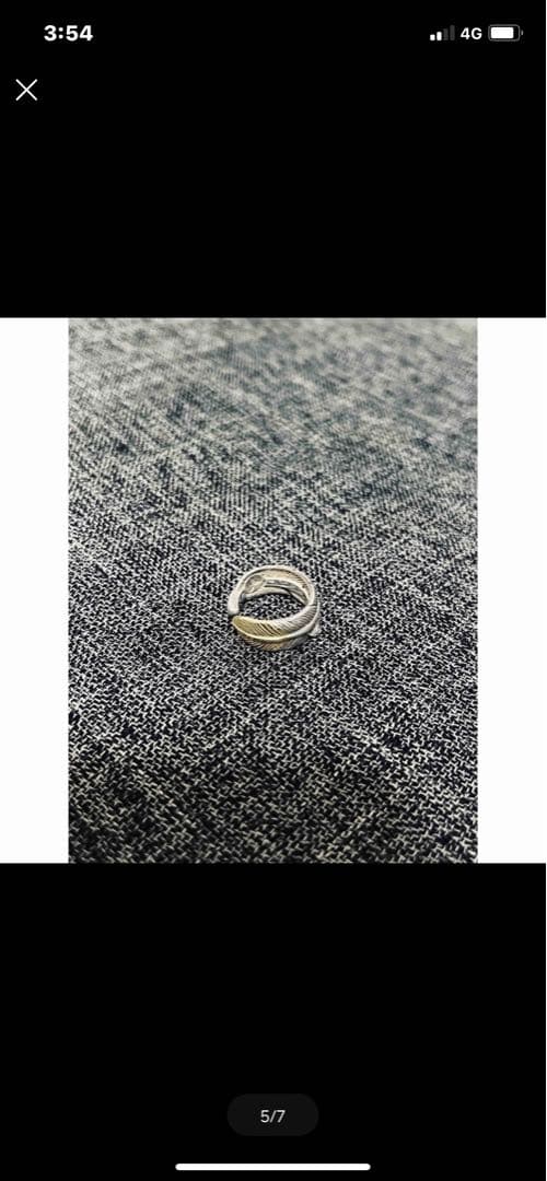 ゆうとさん専tady&kingフェザーリングSV剣先K18ピンキーシルバー925