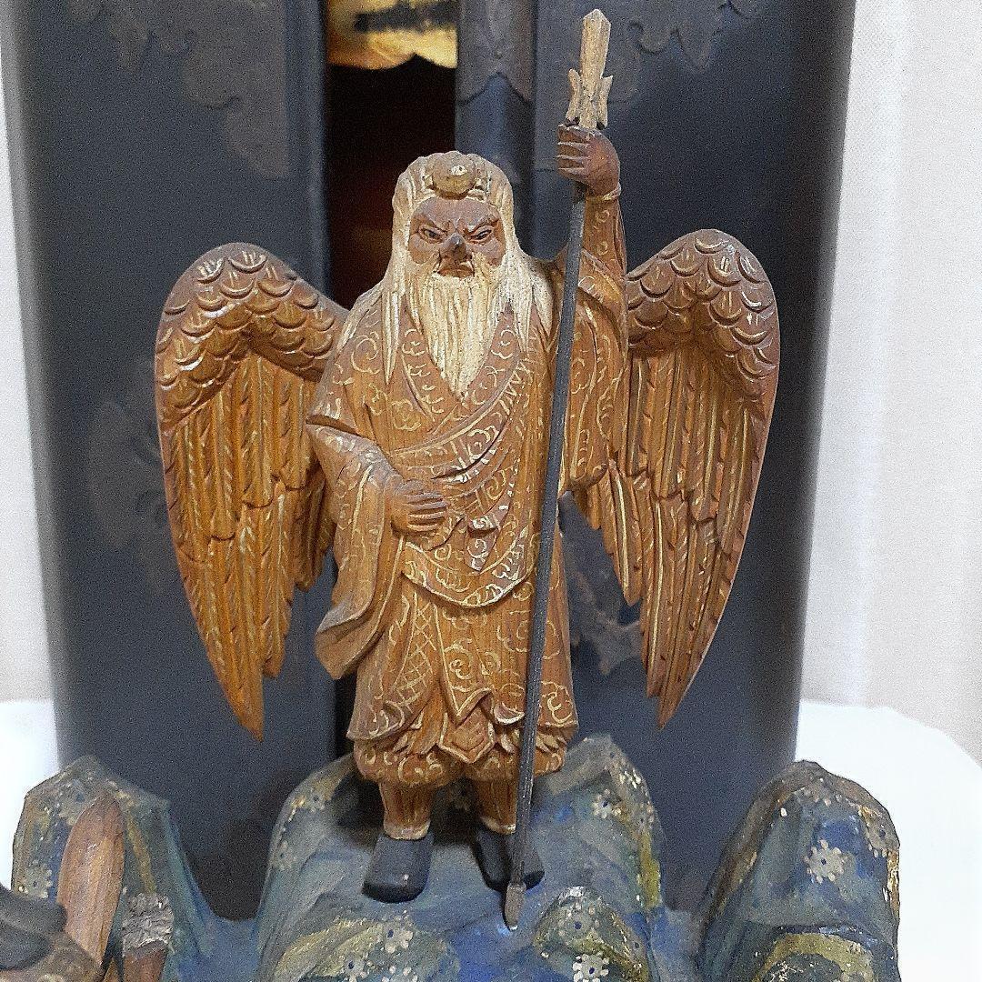 極逸品【護法魔王尊 荼枳尼天 双頭宝珠巳神】厨子 神像 仏像 - メルカリ