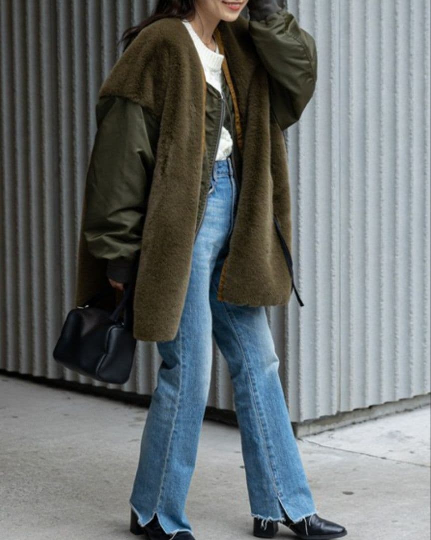 etsinta エシンタ ファー切替ジャケット 美品