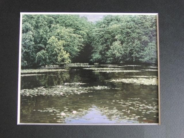 佐々木友、【睡蓮の池】、希少な大判額装用画集より、美品、日本人画家