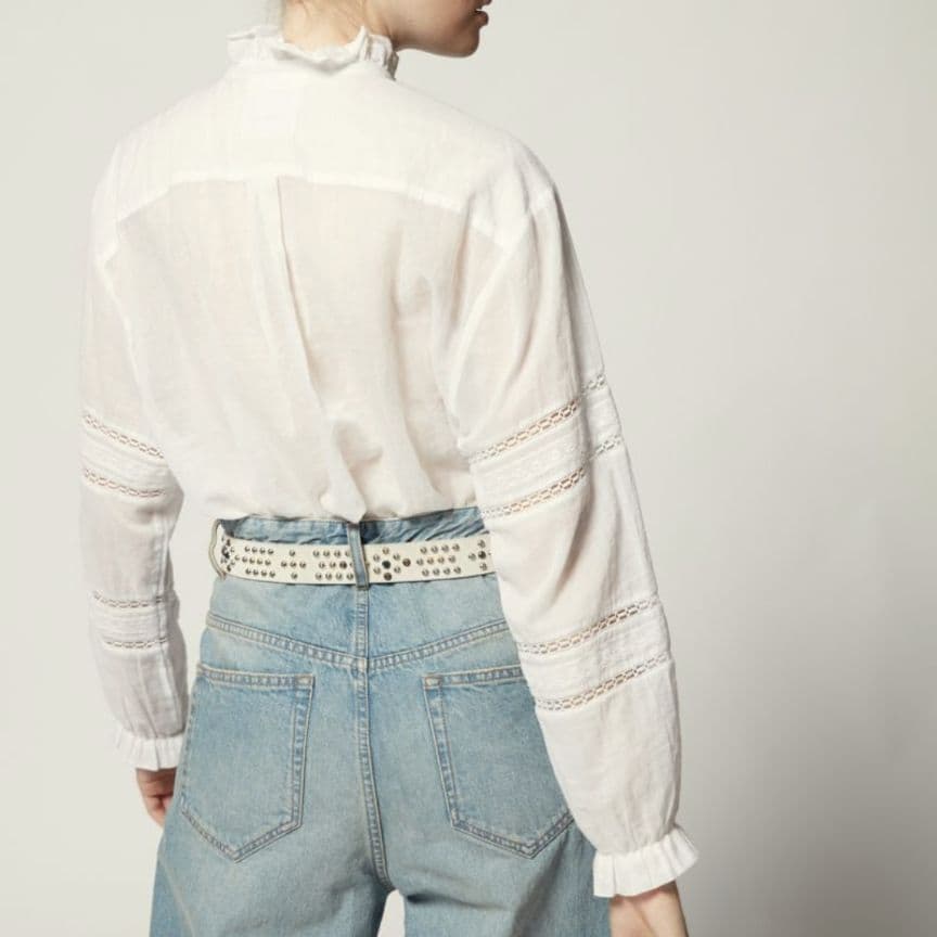 ISABEL MARANT ÉTOILE ピンタック フリル レース ブラウス - メルカリ