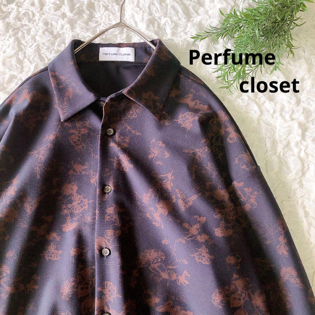 【美品】Perfume closet ストレッチシャツ 長袖 総柄