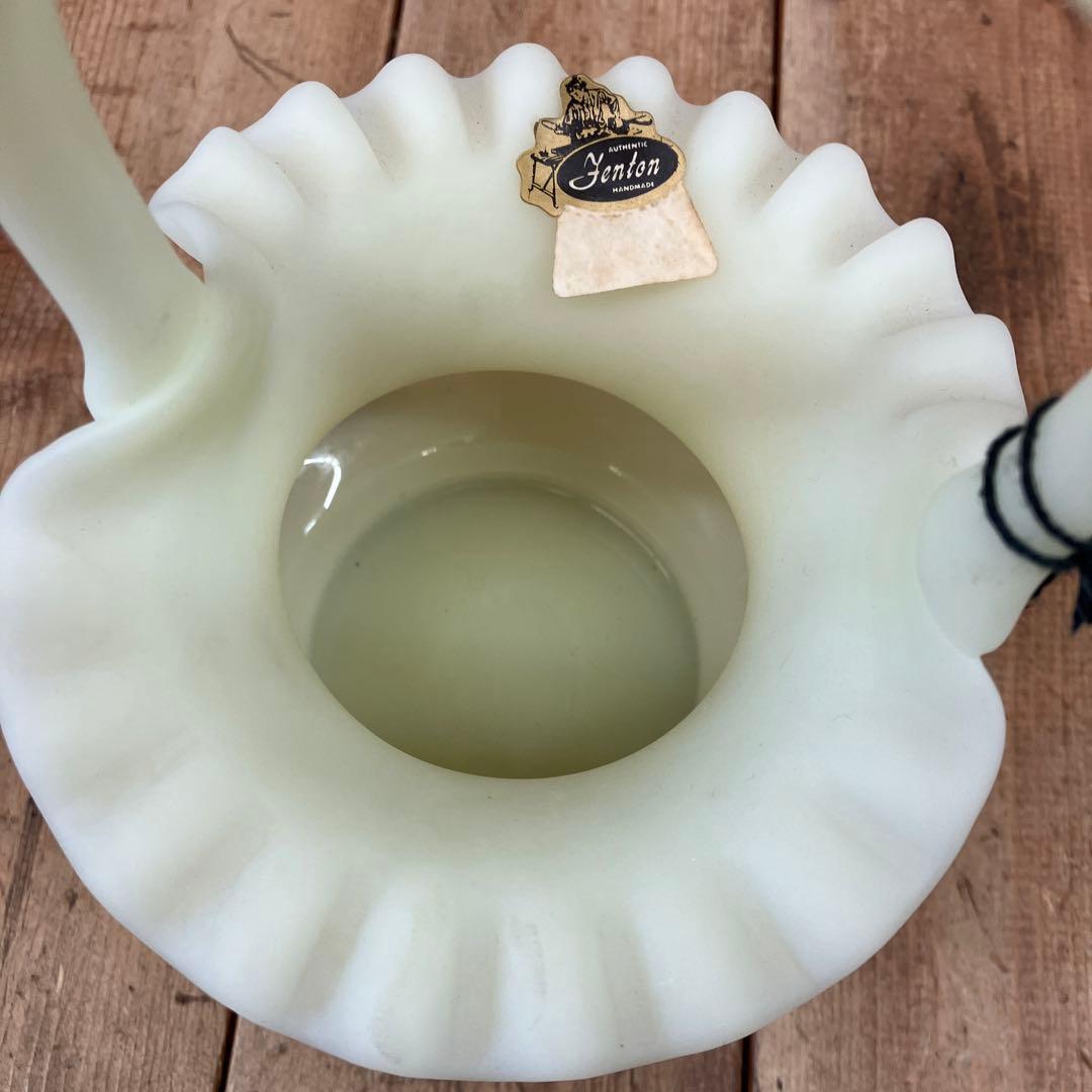 北米 フェントン アートガラス ウランガラス バスケット カゴ 小物入れ