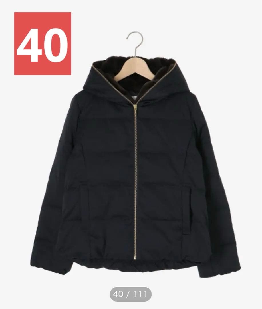 ルクールブラン　ファーフードショートダウン