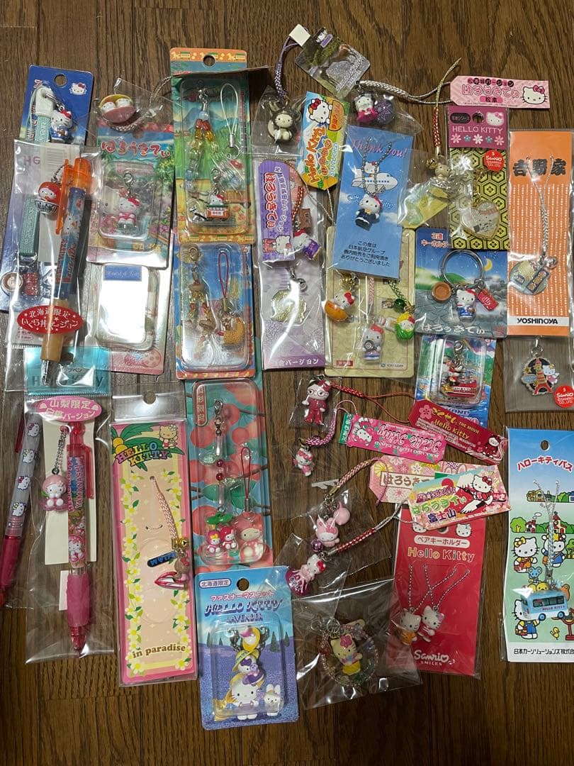 ハローキティ 寝付け ストラップ ファスナーマスコット シャーペン レア有り