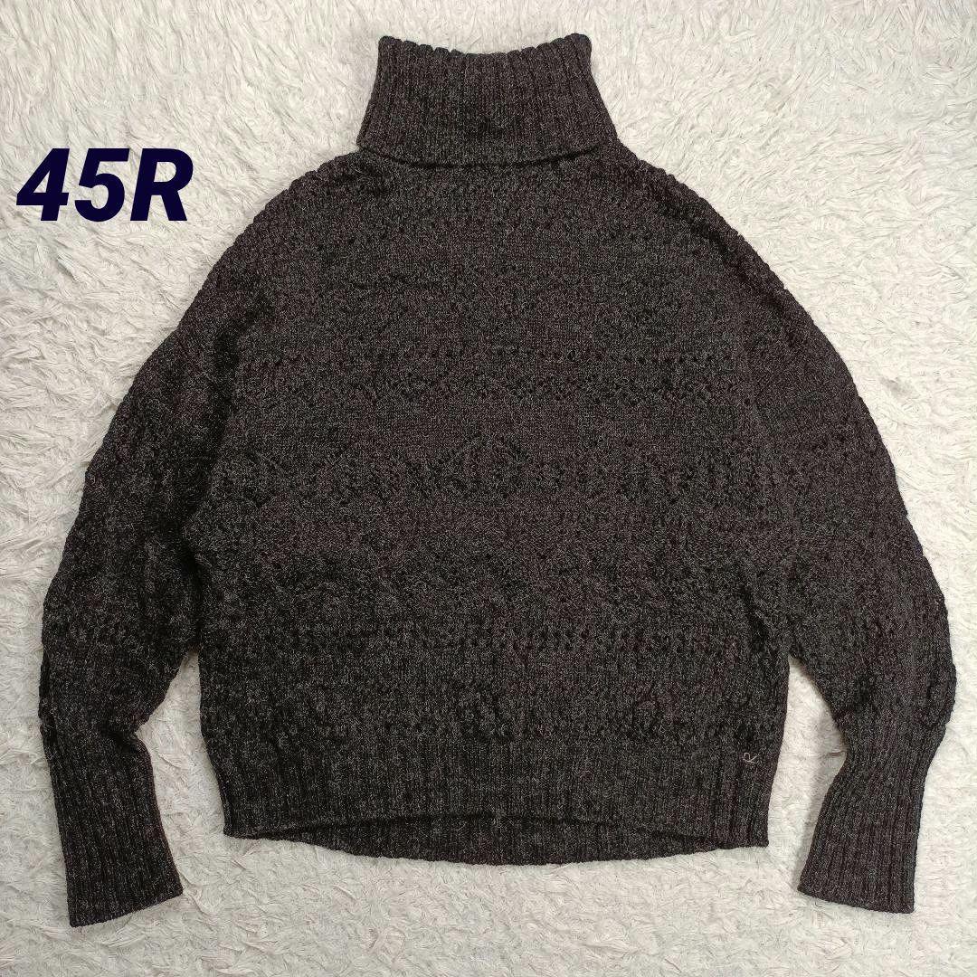 美品✨45R　シェットランドレースニットのタートルネックセーター　近年モデル