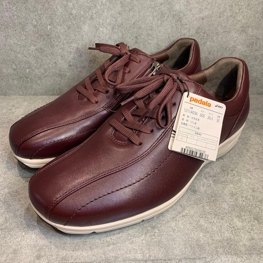 【新品】アシックス ペダラ コンフォートシューズ レザー 3E 26.5cm