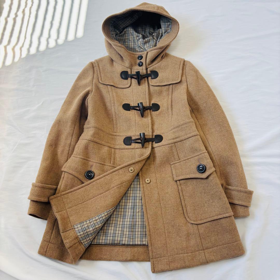 バーバリー ダッフルコート ノバチェック フード　ベージュ 40 Lサイズ
