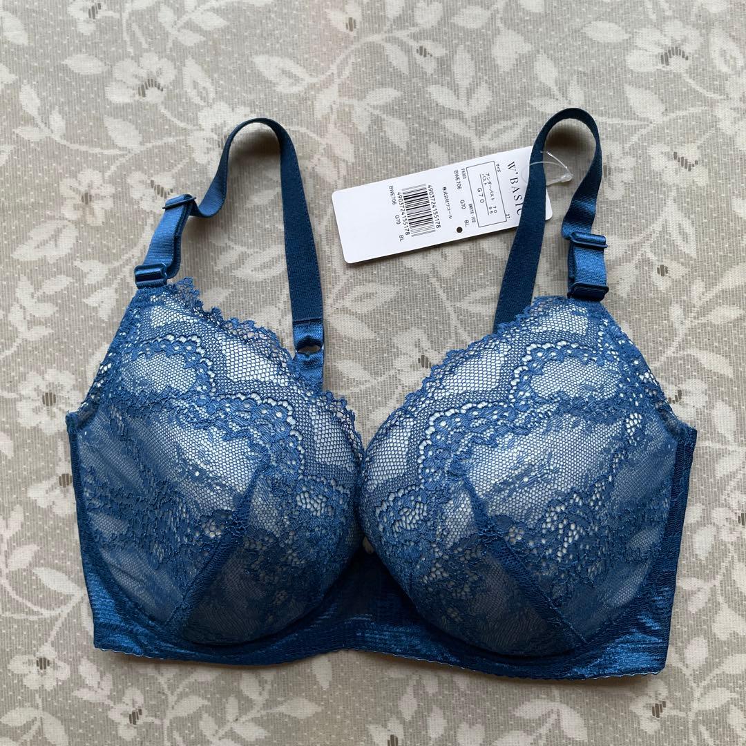 ワコール 小さく見せるブラ G70 BWE706 青シアンブルー BL 新品 - メルカリ