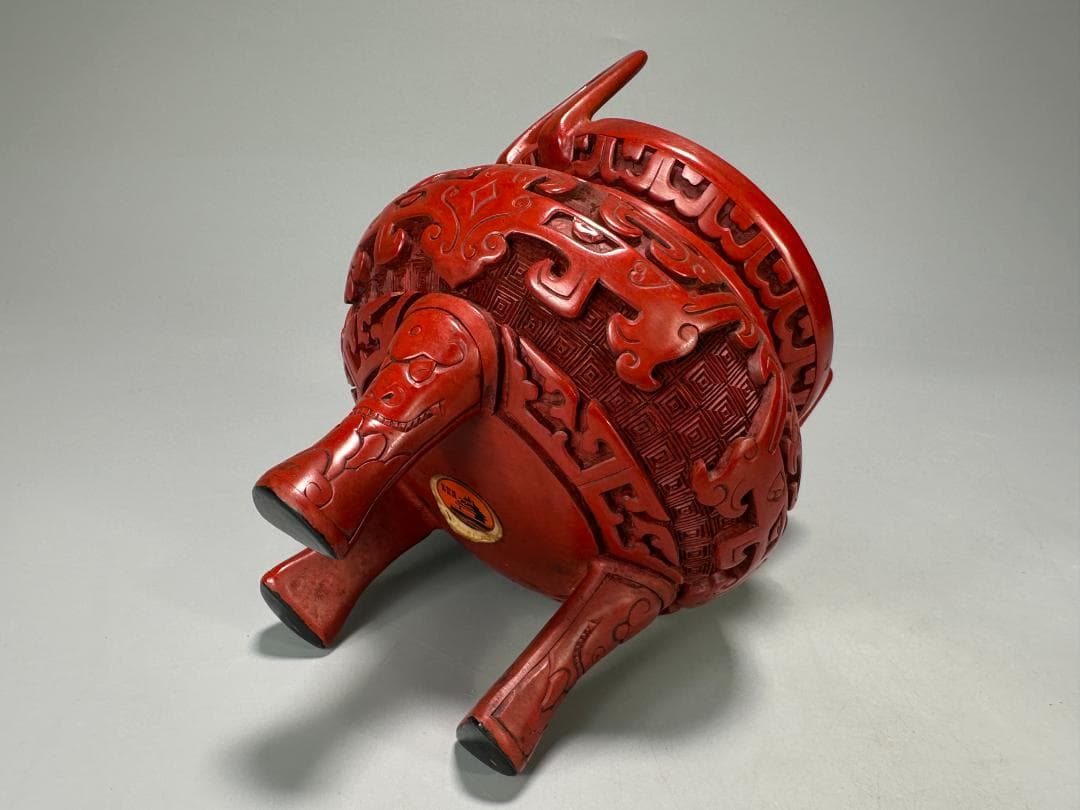 中国漆器 堆朱香炉 - メルカリ