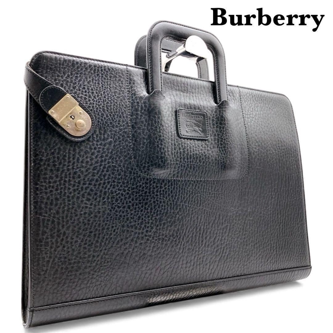 Burberry ビジネスバッグ　レザー　ブラック　ブリーフケース BURBERRY - バーバリー／BURBERRY バッグ ブリーフケース ビジネス