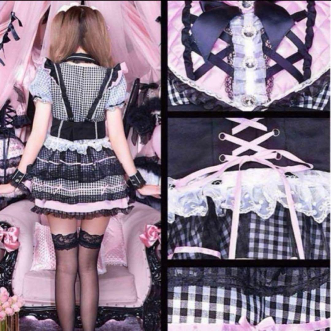 完売品】舞々悪魔×Malymoon スイートデビルギンガムハートメイドドレス