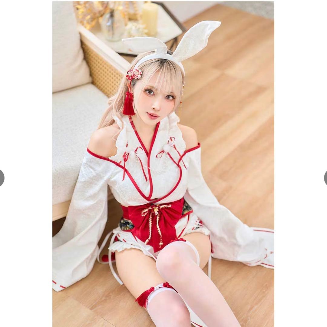 巫女 コスプレ ロングスリット巫女バニー Malymoon マリームーン