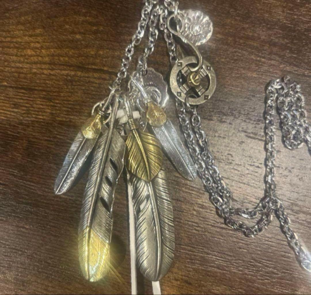 キムタク神セット　4連フェザーネックレス