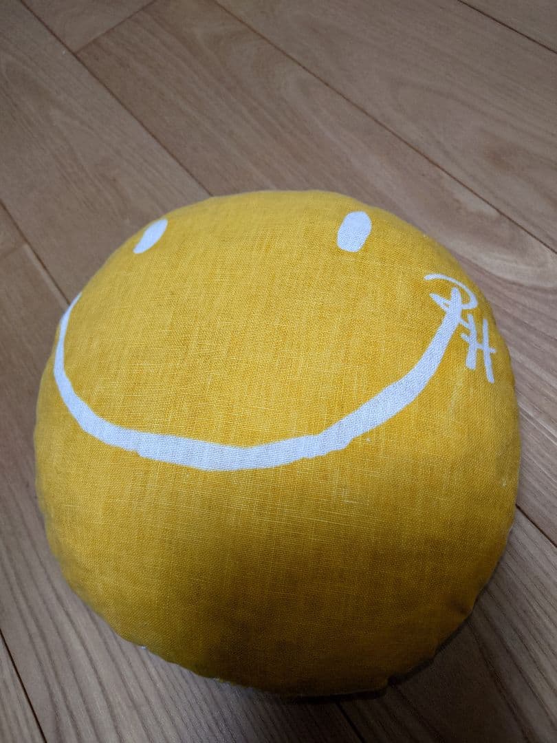 ロンハーマン　クッション　スマイル　ニコちゃん　黄色 ロンハーマン クッション スマイル ニコちゃん 黄色