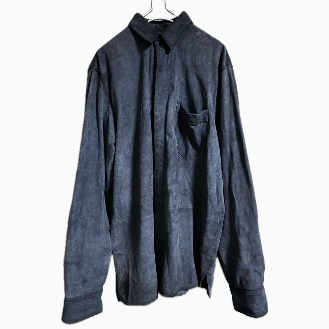 '90s Polo Ralph Lauren レザー スウェード シャツ L