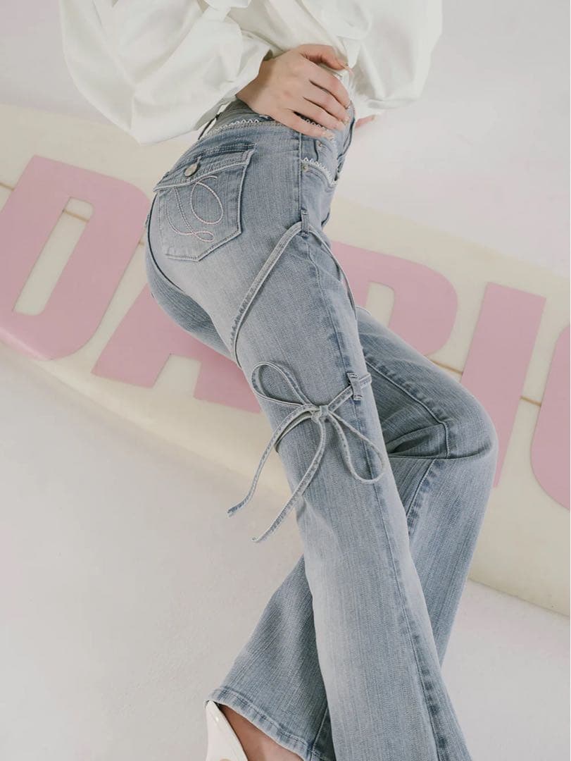 Darich☆ピコレースハイウエストフレアデニムM新品未使用タグ付き