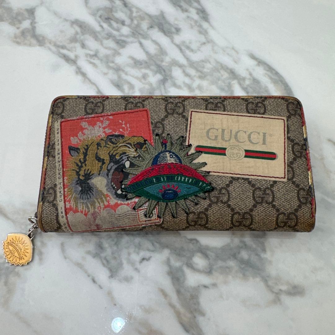 GUCCI スプリームクーリエ.ラウンドジッピータイガー.長財布