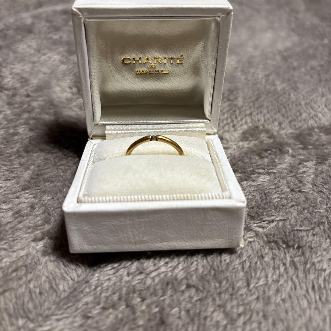 CHARITÉ シンプル ゴールドリングダイヤモンド付き