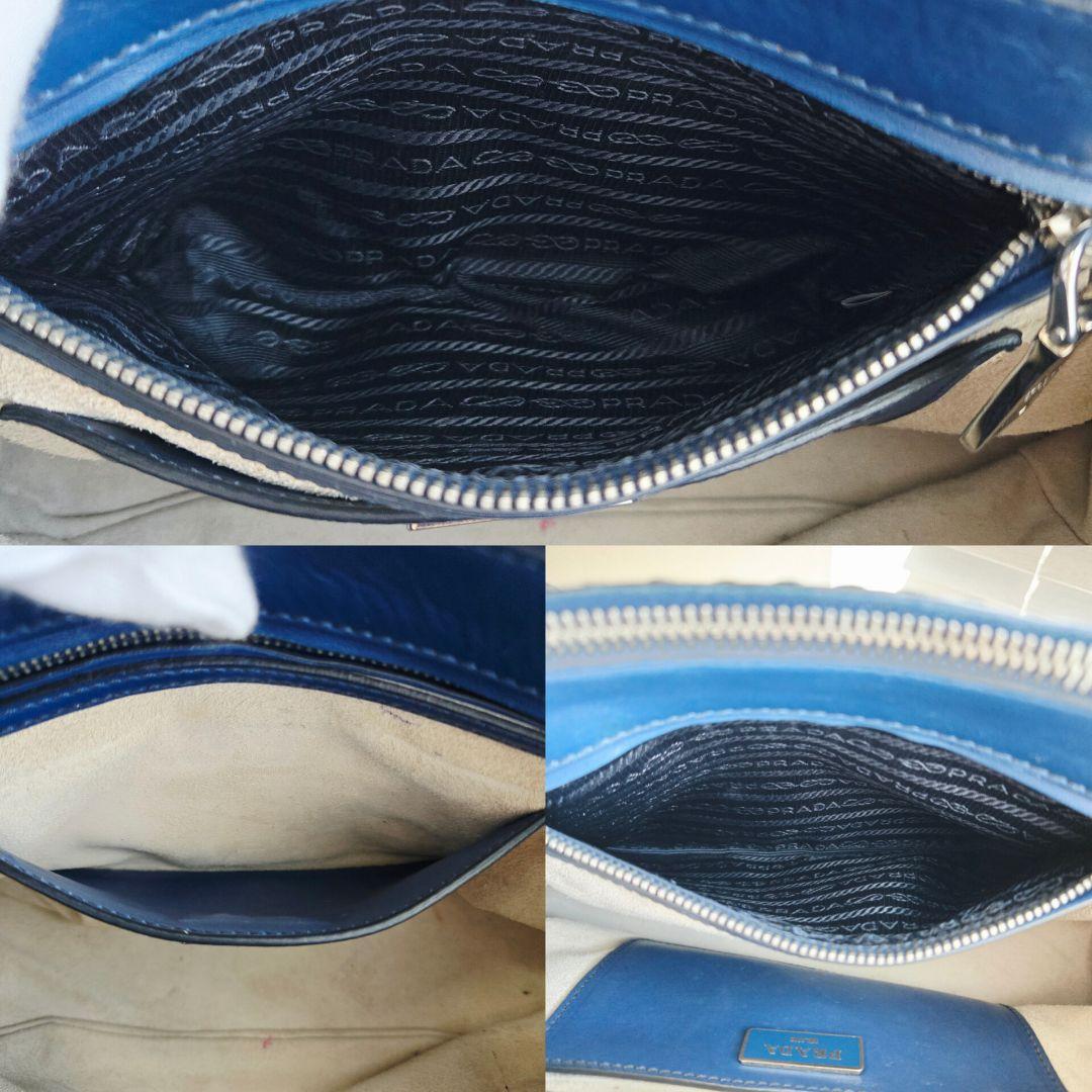 ⭐PRADA⭐ プラダ ガレリア ハンドバッグ ネイビー レザー