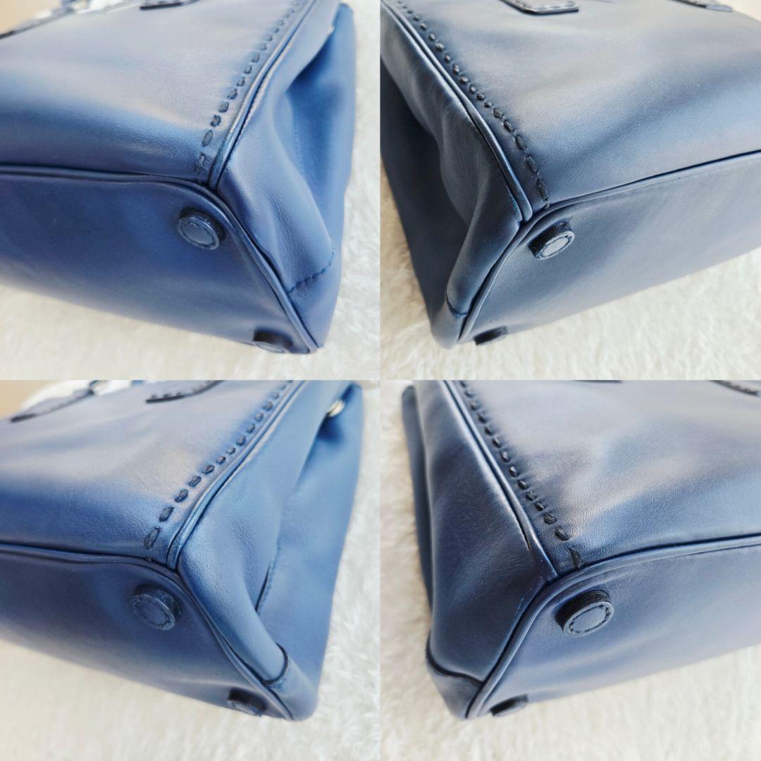 ⭐PRADA⭐ プラダ ガレリア ハンドバッグ ネイビー レザー