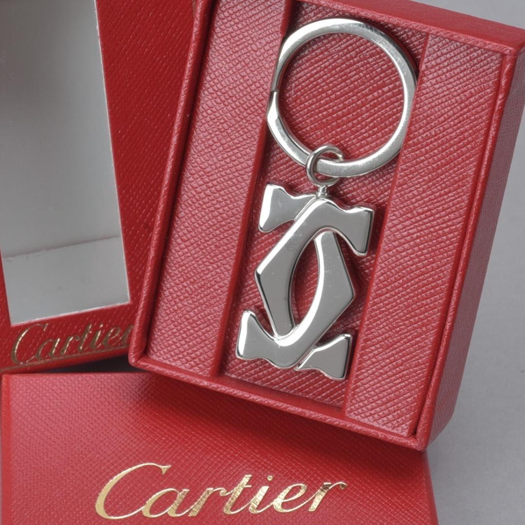 美品 カルティエ Cartier 2Cモチーフ キーリング 箱付 キーホルダー