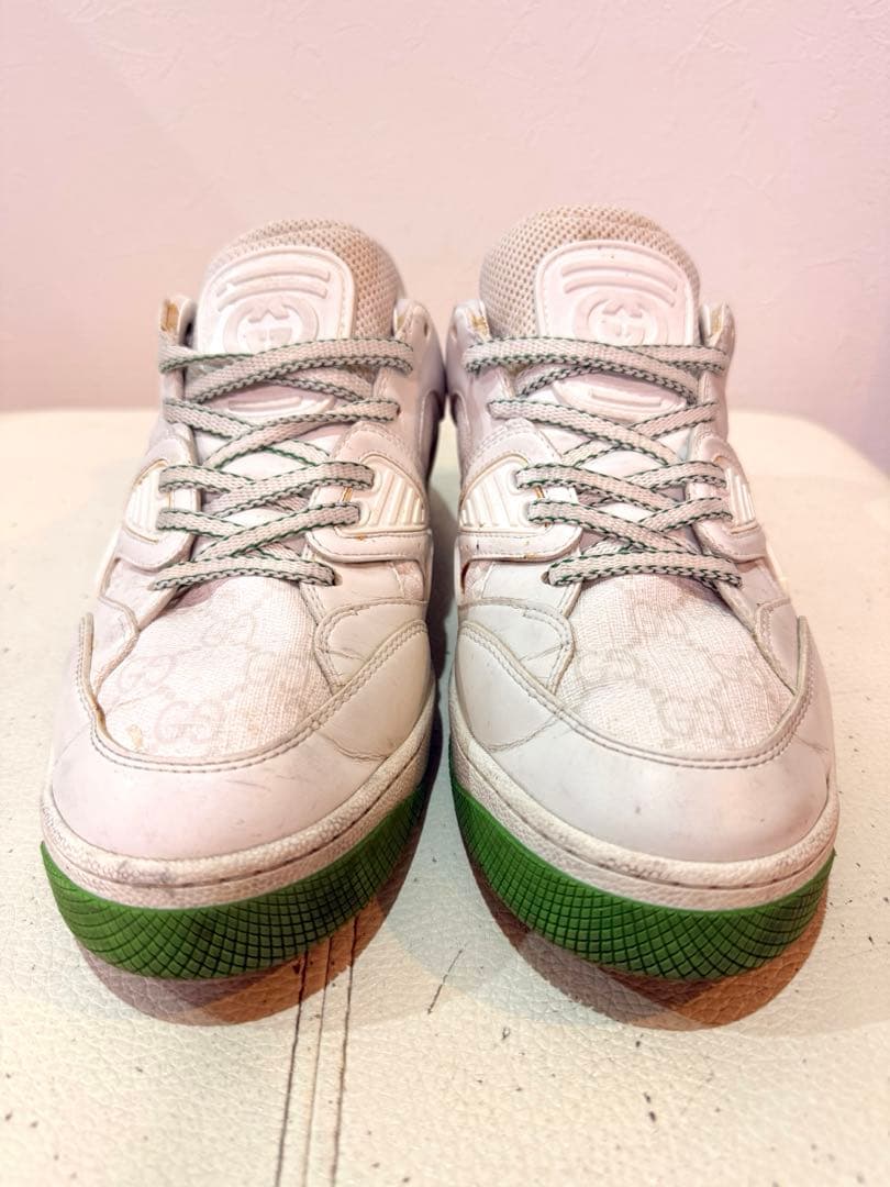 格安本物 GUCCI グッチ メンズ スニーカー 白グリーン