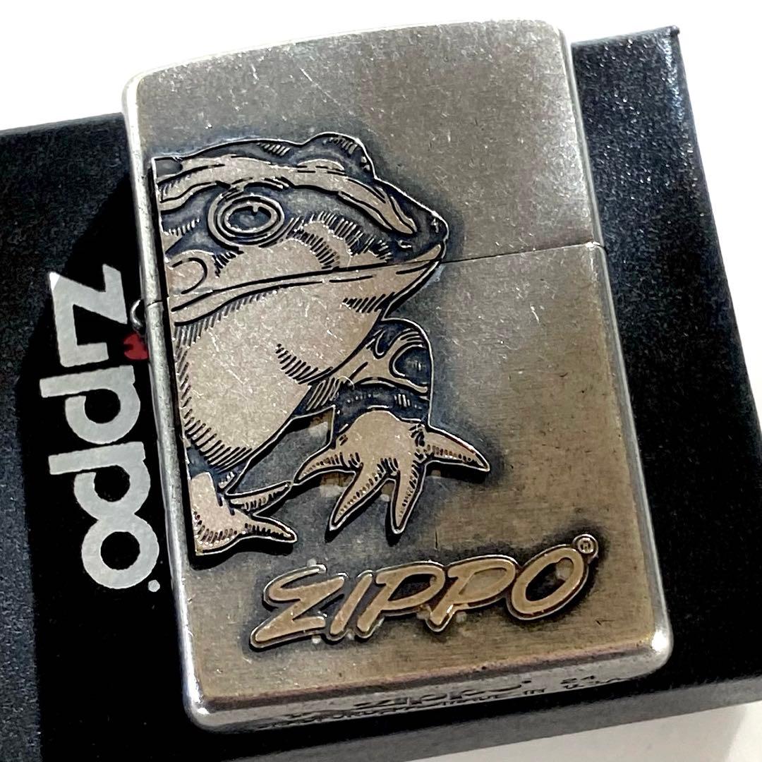 ZIPPO カエル フロッグ クラシックメタル クローム ユーズド仕上げ ジッポ