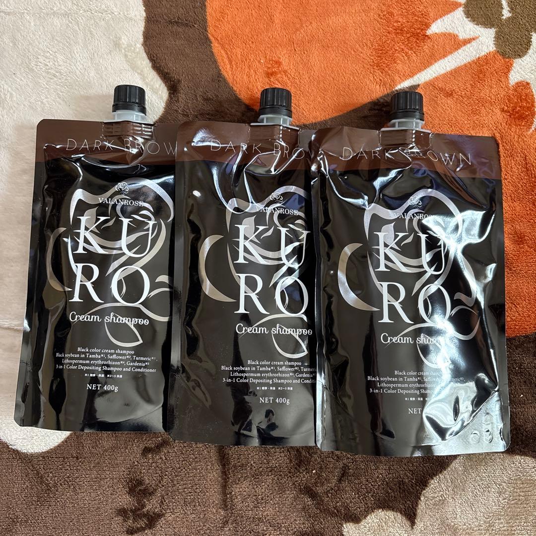 KURO Cream shampoo ダークブラウン 400g 3個セット KURO Cream Shampoo ダークブラウン 400g 2個セット - メルカリ