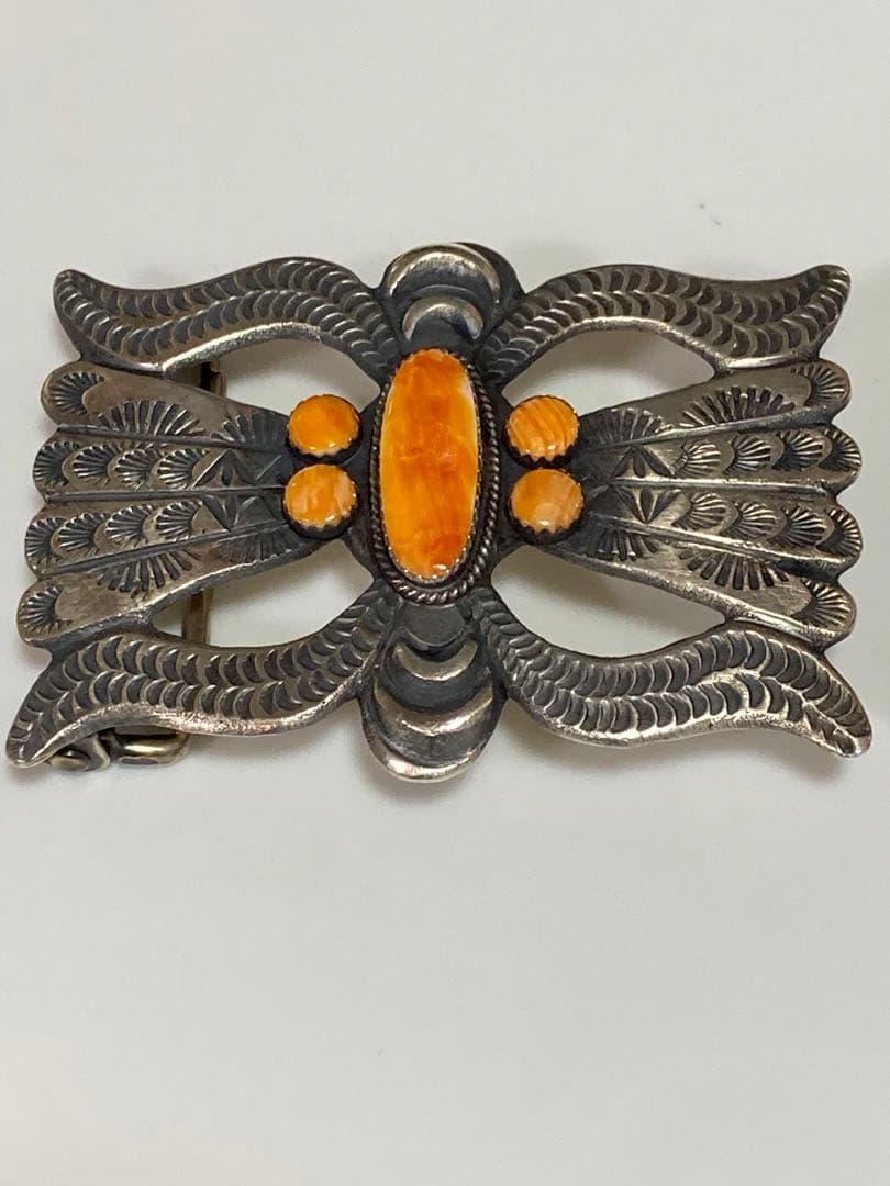 STERLING AJB バックル Navajo ナバホ ターコイズ&スターリングシルバー ハンドメイド ビンテージ