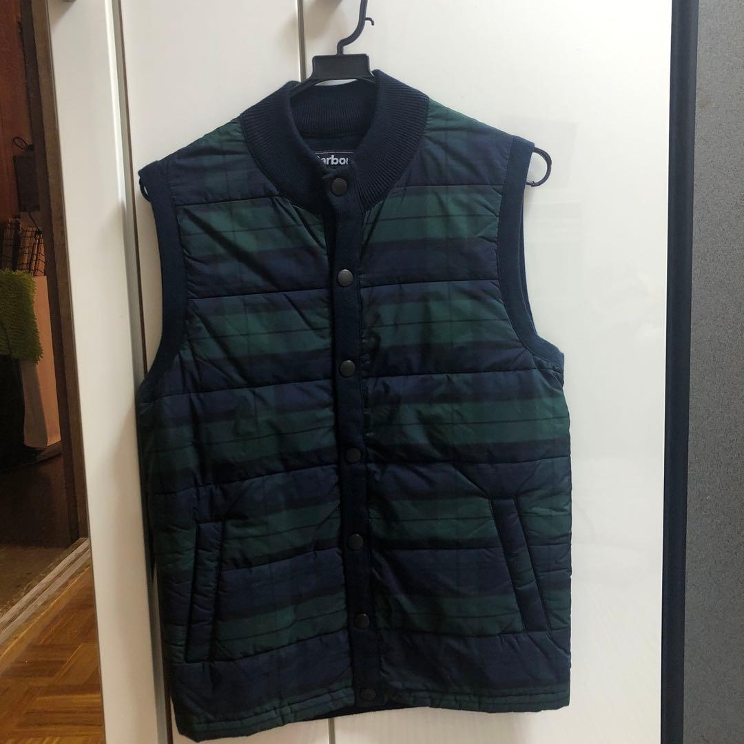 美品‼️Barbour M ネイビー グリーン チェック ベスト 価格交渉あり‼️