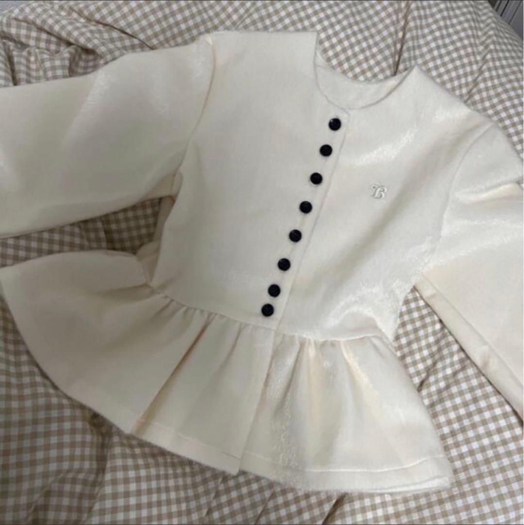 bibiy ペプラムカーディガン ホワイト White - メルカリ