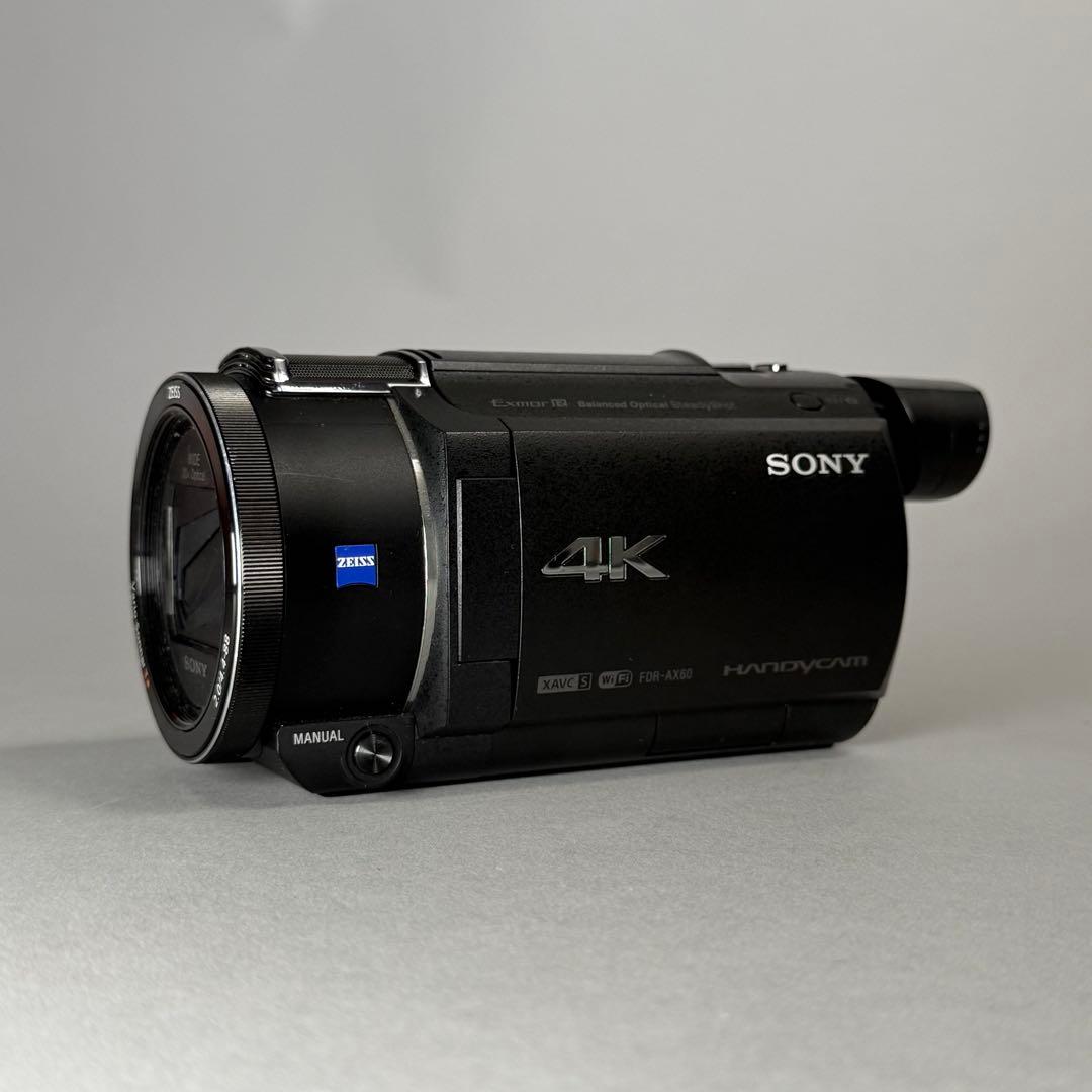 SONY 4Kビデオカメラレコーダー FDR-AX60+バッテリーパック大2個