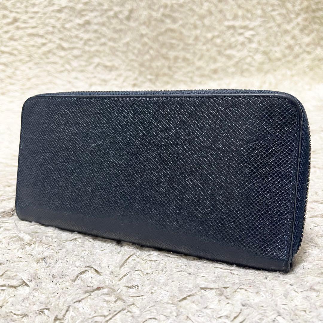 【美品】ルイヴィトン 長財布　ジッピーウォレット　ヴェルティカル　タイガ　紺系