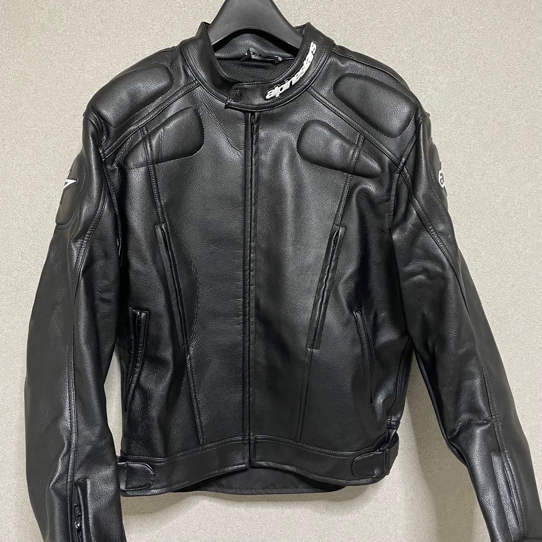 美　アルパインスターズ　レザー　ジャケット　ライダース　バイカー　ブラック　XL